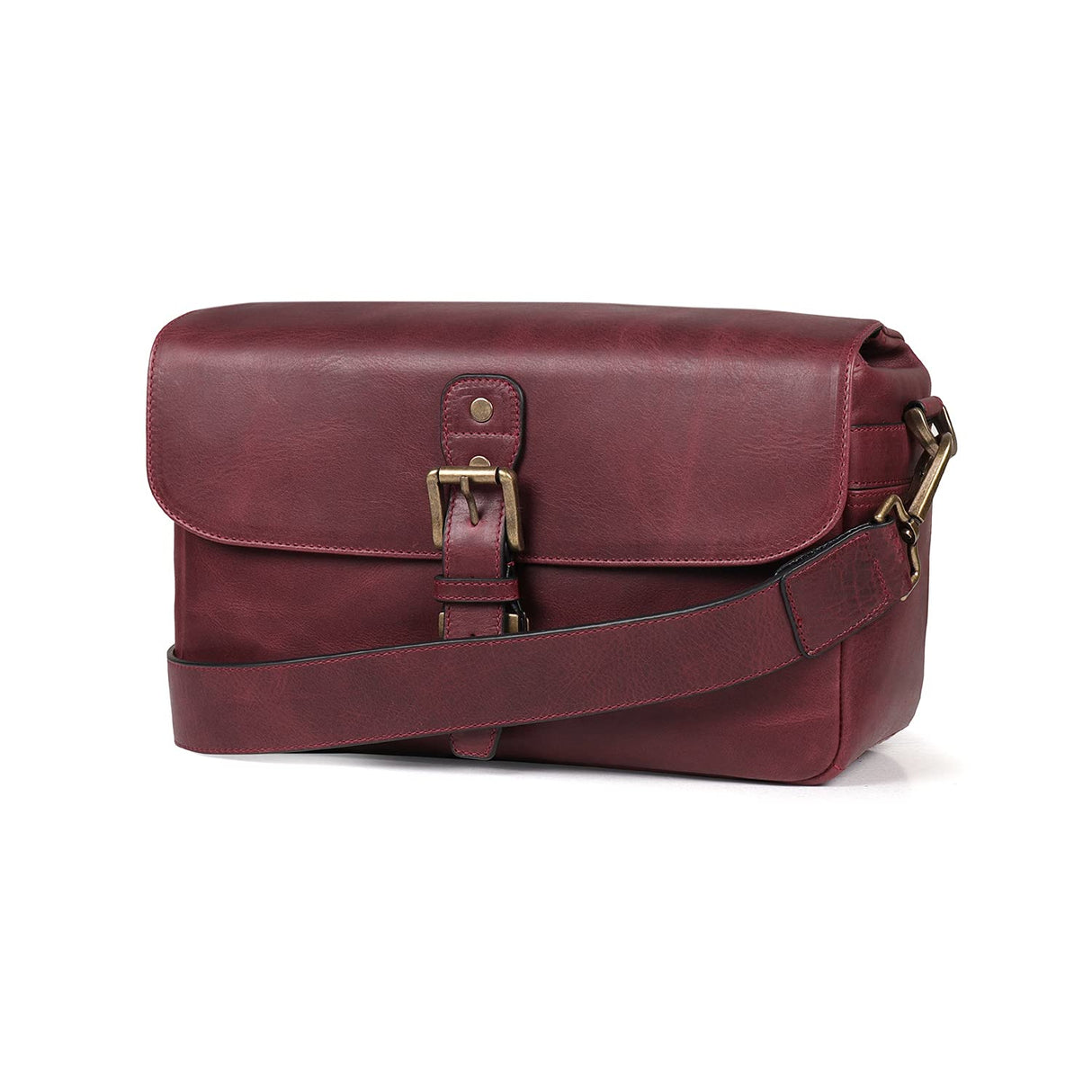 MegaGear Torres Mini Bolsa de mensajería de la cámara de Cuero Genuina para cámaras sin Espejo, instantáneas y DSLR - Maroon - Granate
