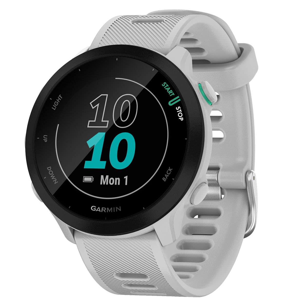 Garmin Forerunner 55 - Reloj inteligente para running con GPS, planes de entrenamiento, notificaciones y seguimiento del bienestar, Blanco