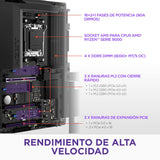 NZXT N7 B850 - Placa Base Gaming AMD B850 AM5 ATX para Ryzen 9000/8000/7000-16+2+1, DDR5, 3X M.2, PCIe 5.0, Wi-Fi 6E, LAN 2.5GbE, USB 4 – M.2 NVME con Cierre rápido – Cubierta Completa – Negro