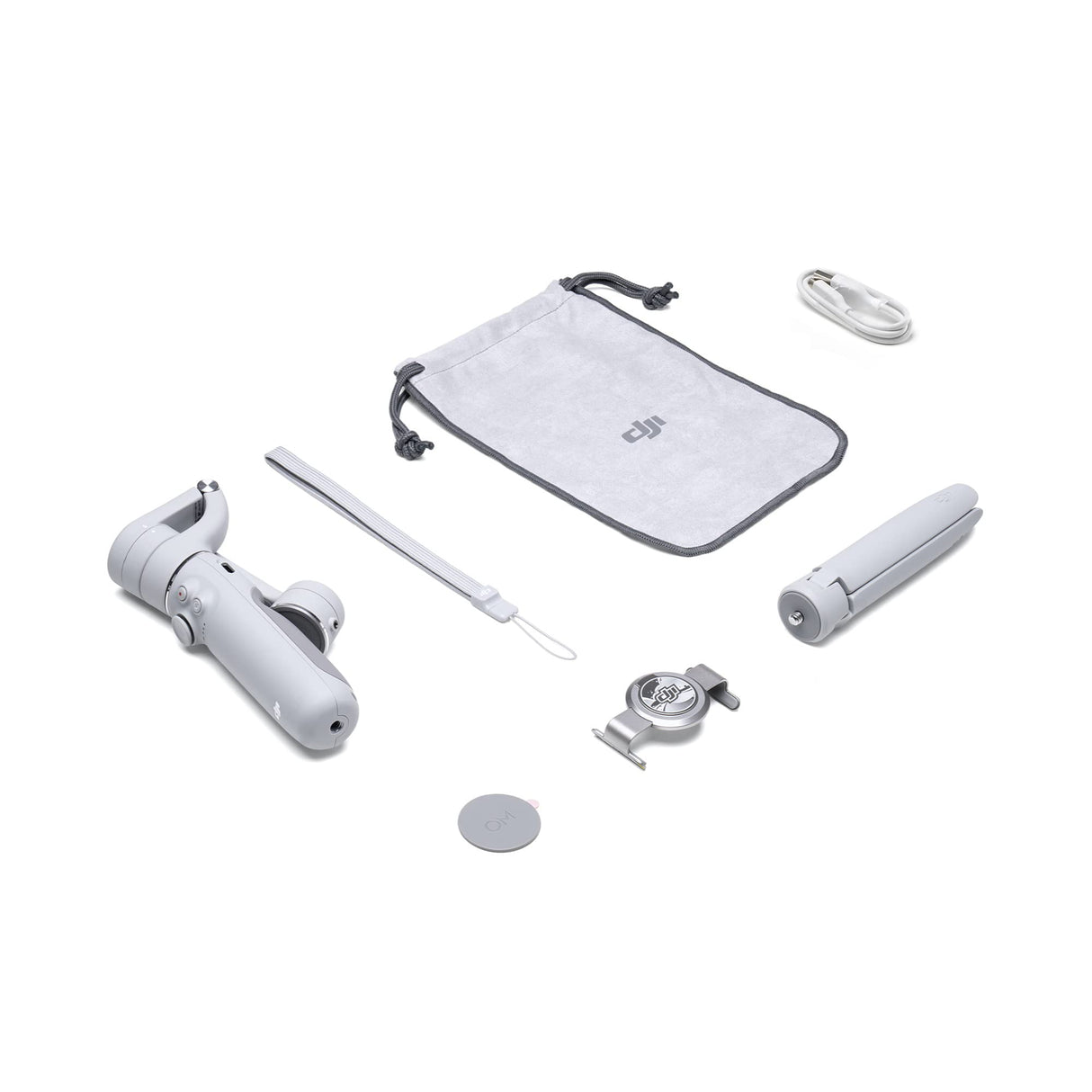 DJI Estabilizador de cardán para teléfonos inteligentes OM 5, de 3 ejes, barra de extensión integrada, portátil y plegable, para Android y iPhone con guías de disparo, gris