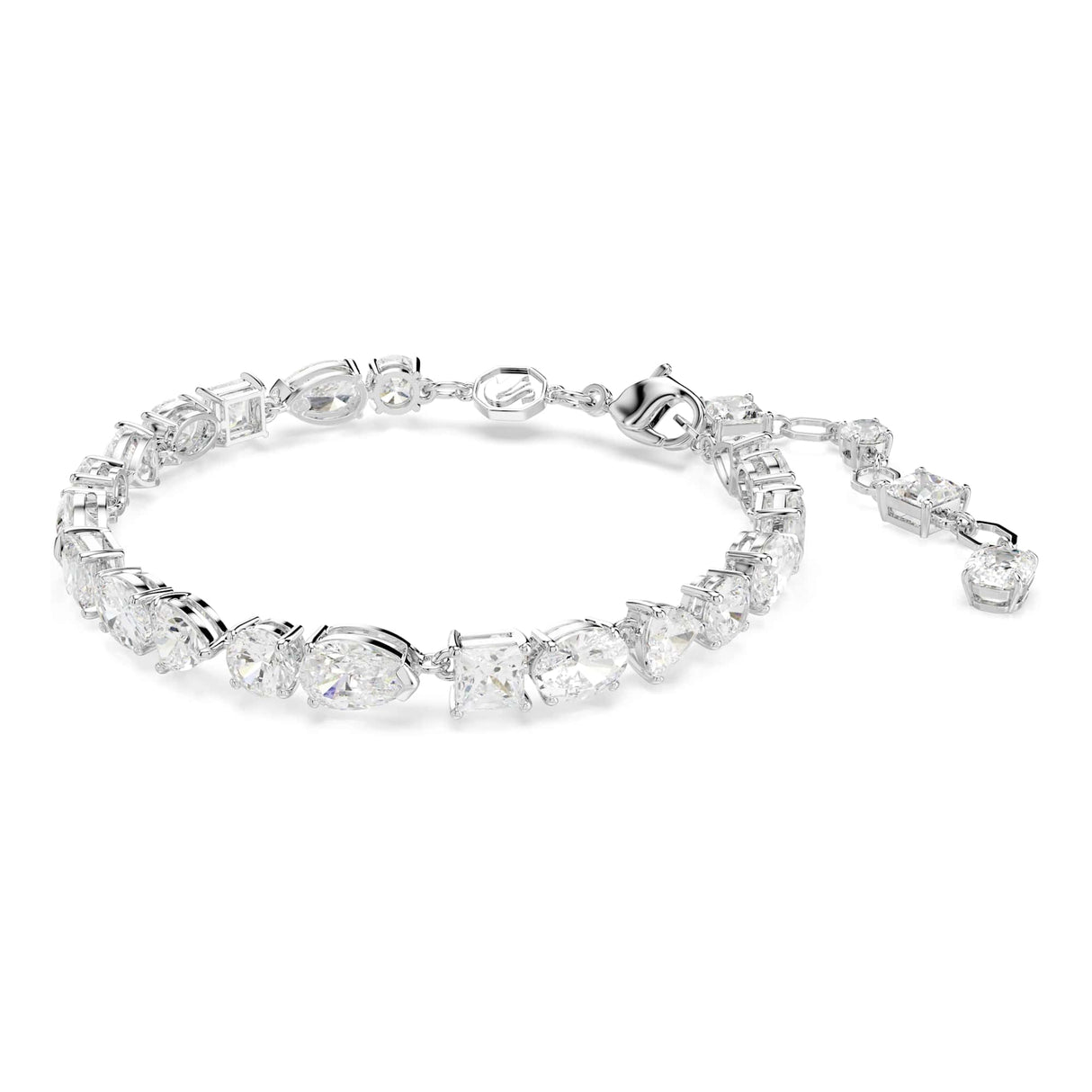 Swarovski Pulsera Mesmera, Tallas mixtas, Blanca, Baño de rodio