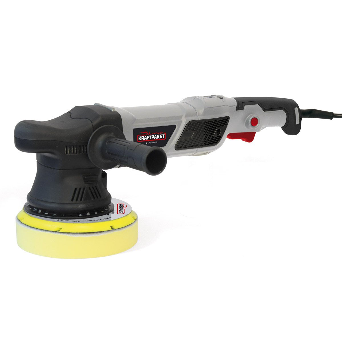 Dino KRAFTPAKET Pulidora excéntrica de 21 mm - 950 W, 12 Niveles con Pantalla LCD y función de Memoria en Juego con Esponja de Pulido y Bolsa para Coche, Barco XXL HUB