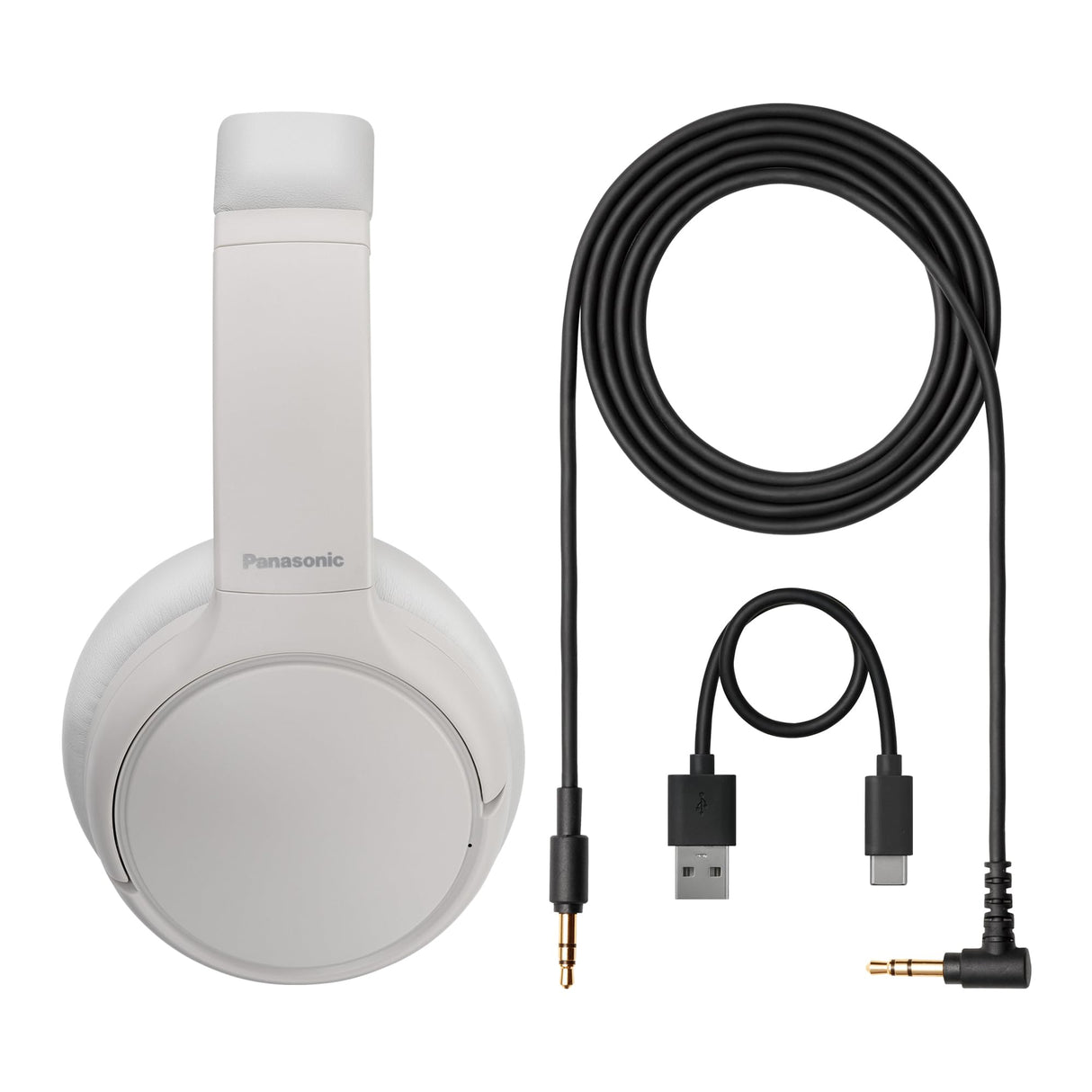 Panasonic M600, Auriculares inalámbricos con Cancelación Activa de Ruido Híbrida, Diseño Giratorio Supraaural, Bluetooth 5.3, Micrófono Integrado, hasta 65 Horas De Reproducción, Blanco, RB-M600BE-C