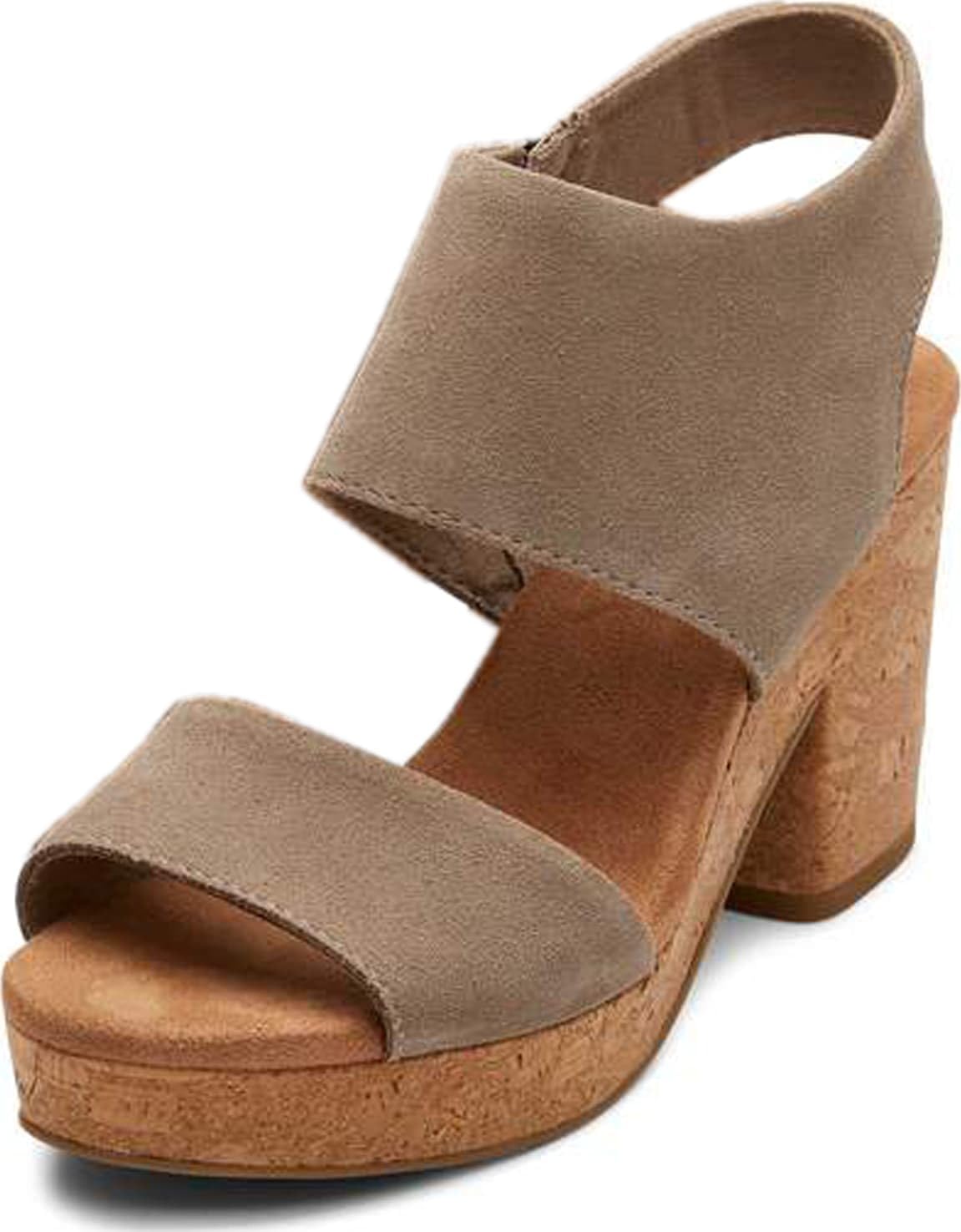 TOMS Majorca Platform, Sandalia con talón Mujer, Dune Suede, 38.5 EU