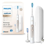 Philips Sonicare ExpertClean 7500, eléctrico cepillo dental sónico con aplicación, 4 modos de cepillado y 3 niveles de intensidad, sensor de presión, blanco y dorado, modelo HX9691/02