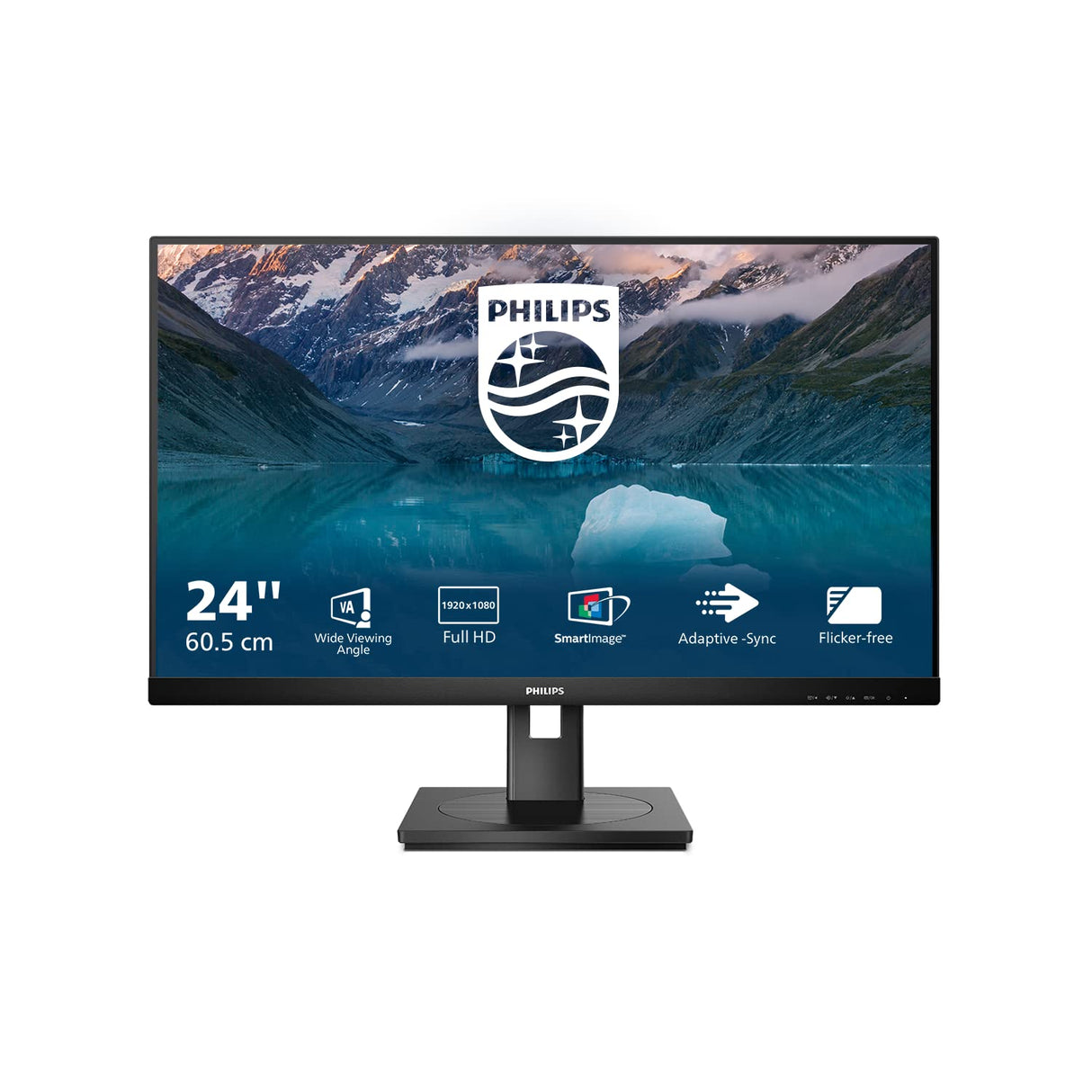 Philips 242S9JML Monitor 24 Pulgadas FHD, 75Hz, VA, 4 ms GtG, Adaptive Sync., Altura Ajustable, Altavoces (1920x1080, 1x HDMI 1.4, 1x DP 1.2, USB-Hub), Negro