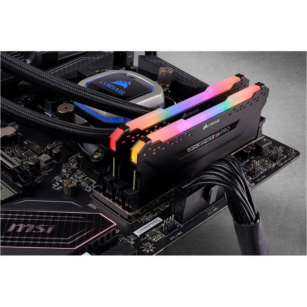 Corsair Vengeance RGB PRO - Kit de memoria 16 Gb (2 x 8 GB), DRAM DDR4, 3600 MHz, C18, Negro