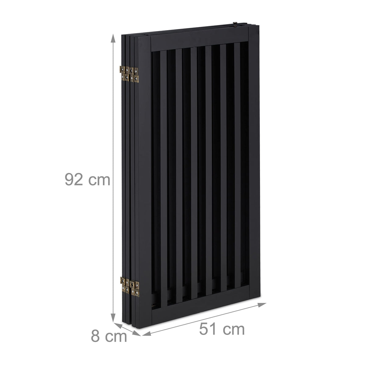 Relaxdays Barrera Seguridad Niños, Valla Protectora, Puerta, 92x206cm, Plegable, Cerca Protección Bebés, Perros, Negro, Tablero de Fibras