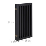 Relaxdays Barrera Seguridad Niños, Valla Protectora, Puerta, 92x206cm, Plegable, Cerca Protección Bebés, Perros, Negro, Tablero de Fibras