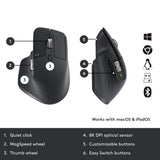 Logitech MX Keys Combo para empresas | Gen 2, teclado/ratón inalámbrico de tamaño completo, con apoyamano para teclado, Bluetooth, Logi Bolt, Clics Suaves, Windows/Mac/Chrome/Linux, QWERTY ESP - Gris