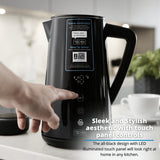 Swan Alexa Hervidor Agua Eléctrico Inteligente WIFI Smart Kettle 1,5L, Inalámbrico, Pantalla LED Táctil, Función Mantener Caliente, Pared Aislada Acero Inoxidable, 1800W, Negro, SK14650BLKN