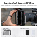 K&F CONCEPT Mini Matte Box con ND4 ND32 Cine Filtro 4" x 5,65", con 2 Bandejas de Filtro de 4" x 5,65" para Cámaras DSLR Mirrorless con 5 Adaptadores de Anillo Circular (67/72/77/82/95mm)