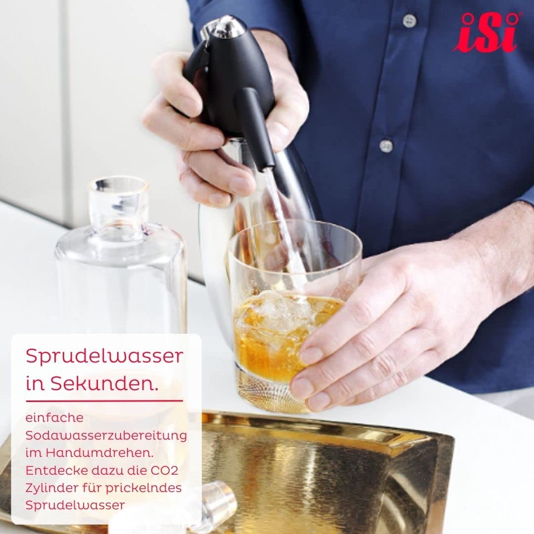 ISI Sifón soda Seltz Bartender Cocktail acero inoxidable lt.1,0