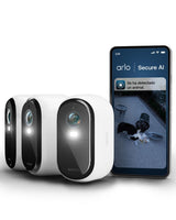 Arlo Essential 3 HD, cámara WiFi Exterior, batería de 6 Meses, visión Nocturna en Color, luz, Sirena, Audio bidireccional, 3 cámaras Blancas