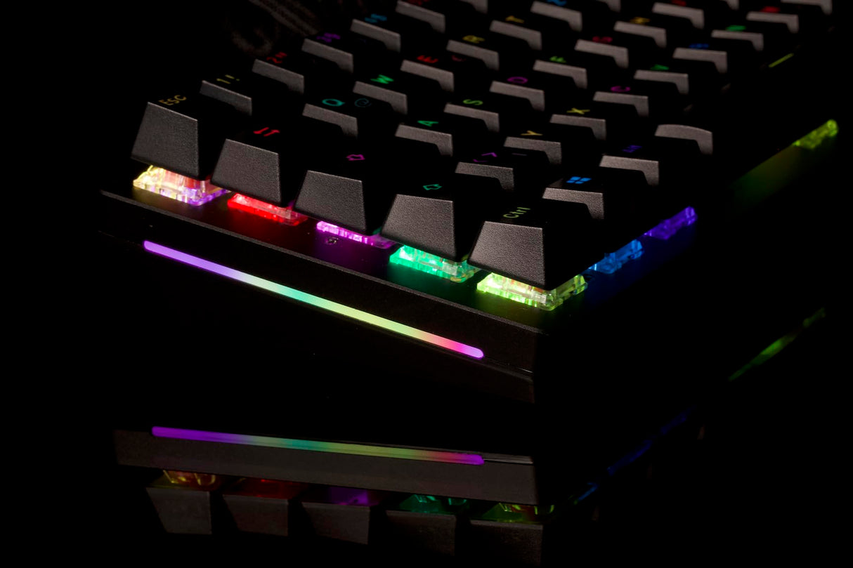 Glorious Gaming GMMK 2 Compact 65% - Teclado gaming mecánico, compacto TKL 65%, carcasa de aluminio, personalizable, keycaps dobles, switches Fox, RGB, distribuciones QWERTY español - Negro