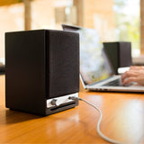 Audioengine A2 HD 60W Enceintes de Bureau alimentées Sans Fil | DAC 24 bits USB et amplificateur analogique intégrés | aptX HD Bluetooth, entrées USB, RCA et 3, 5 mm | Cbles Inclus (Noir)