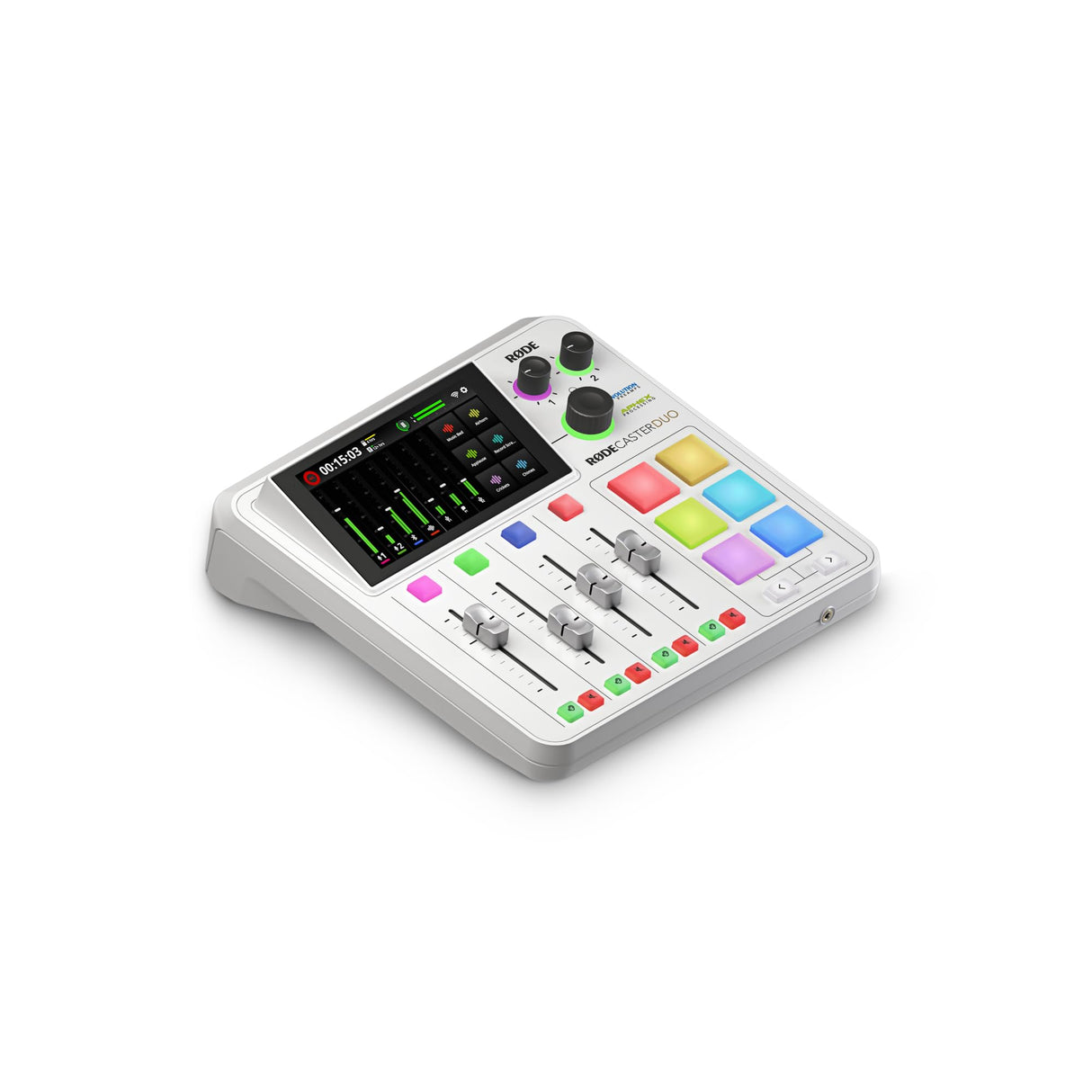 RØDE RØDECaster Duo RØDECaster Duo de RØDE, solución de producción de audio compacta todo en uno para podcasts, transmisiones, producción musical y creación de contenido (Blanco)
