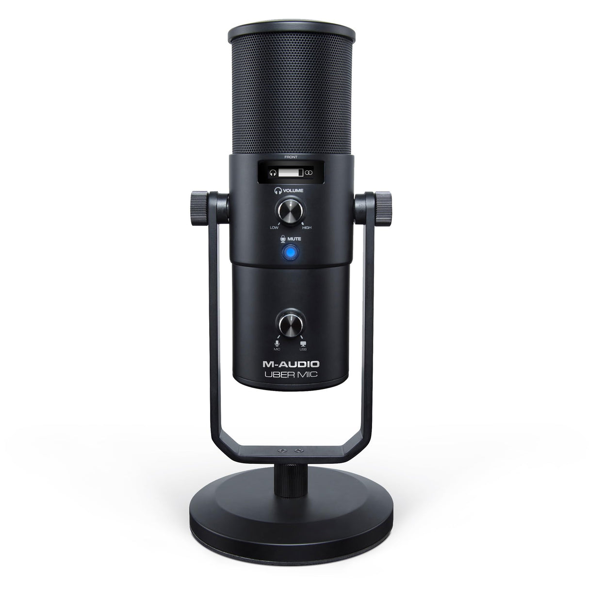 M-Audio Uber Mic - micrófono de condensador USB, para gaming y streaming en PC, podcast, grabaciones, con 4 patrones polares, mute y salida de auriculares