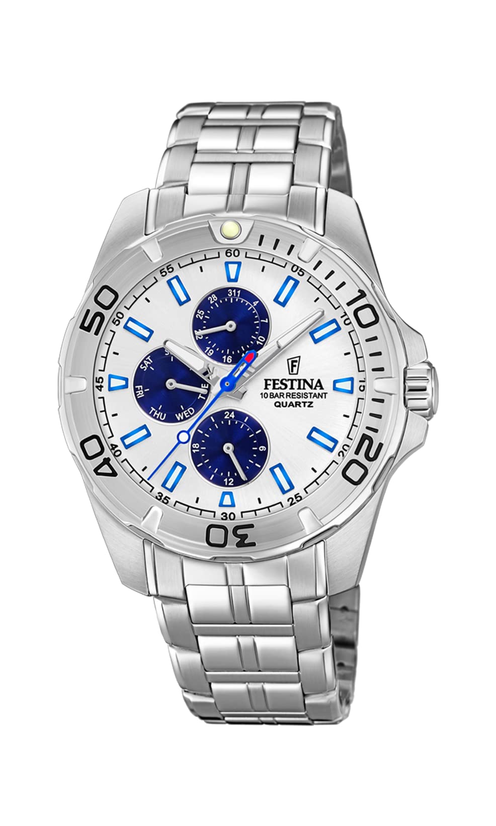 Reloj FESTINA para Hombre F20445/1 Multifuncion Caja de Acero Inoxidable 316l Plateado Correa de Acero Inoxidable 316l Plateado