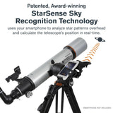 Celestron 22460 StarSense Explorer DX 102AZ Telescopio para Smartphone con aplicación, Compatible con iPhone/Android, Gris