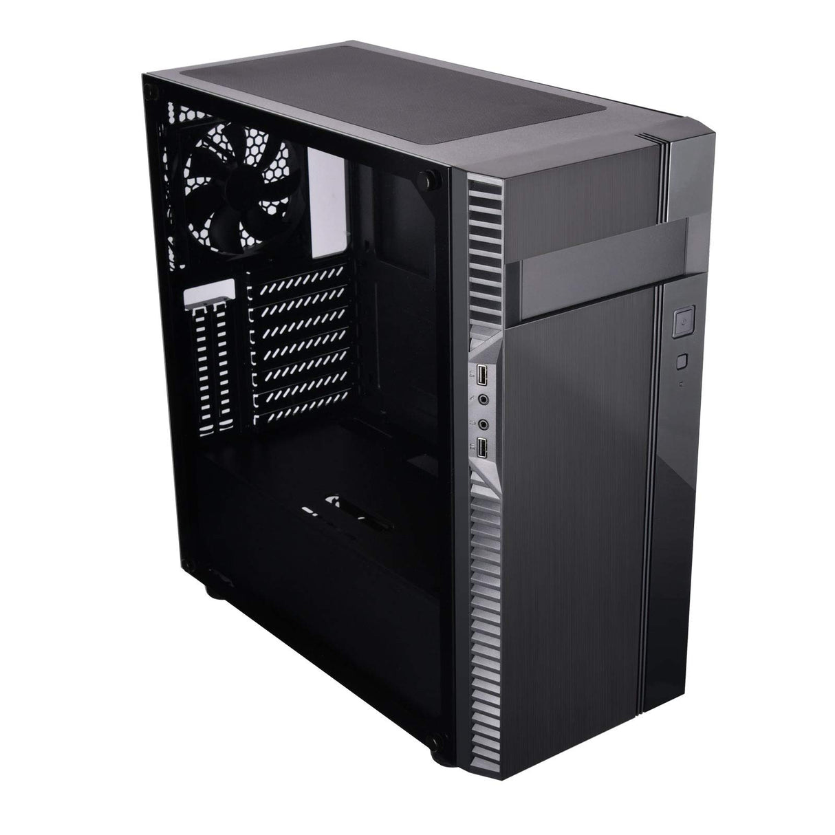 Silverstone SST-PS14B-E - Caja de Torre ATX de Precision, Panel Lateral de Vidrio Templado Ahumado, Negro