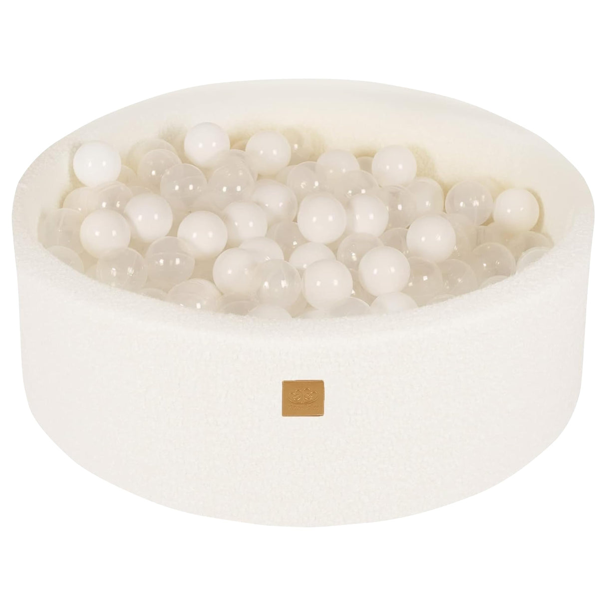 MEOWBABY Soft Foam Runde 90 x 30 cm Ball Bath con 200 Piezas Bolas para bebés y niños pequeños - Baby Running Stable & Play Room Essentials, Espuma Baths, bouclé, Blanco: Blanco/transparen