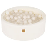 MEOWBABY Soft Foam Runde 90 x 30 cm Ball Bath con 200 Piezas Bolas para bebés y niños pequeños - Baby Running Stable & Play Room Essentials, Espuma Baths, bouclé, Blanco: Blanco/transparen