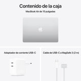 Apple 2025 MacBook Air de 15 Pulgadas con Chip M4: diseñado para Apple Intelligence, Pantalla Liquid Retina de 15,3 Pulgadas, 16 GB de Memoria unificada, 256 GB SSD, Teclado español; Plata