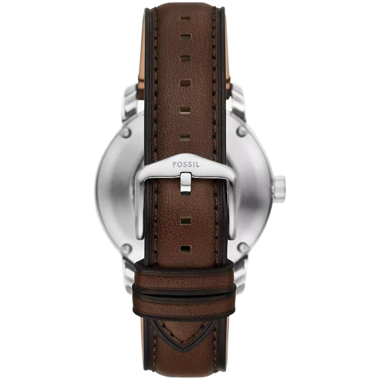 Fossil Reloj Analógico para Hombre de Automático con Correa en Cuero ME3264, Marrón Madera