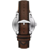 Fossil Reloj Analógico para Hombre de Automático con Correa en Cuero ME3264, Marrón Madera