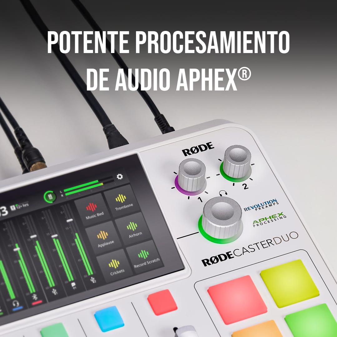 RØDE RØDECaster Duo RØDECaster Duo de RØDE, solución de producción de audio compacta todo en uno para podcasts, transmisiones, producción musical y creación de contenido (Blanco)