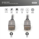 DIGITUS HDMI AOC Cable híbrido de fibra óptica - 30m - HDMI 2.0b - 4k/60Hz - conectores desmontables - compatible con TV/beamer/monitor - contactos chapados en oro - negro