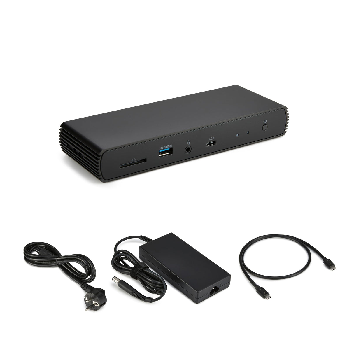 Amazon Basics Estación de acoplamiento compatible con Thunderbolt 4/USB4 Pro, 2 TBT4, 1 HDMI 2.1, 3 USB A 3.1, RJ45, pantalla dual, Negro, 19,96 x 7,5 x 3,12 cm