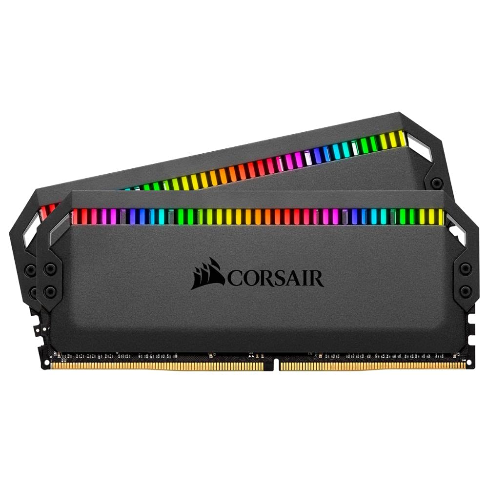 CORSAIR Dominator Platinum RGB 16GB (2x8GB) DDR4 3200 (PC4-28800) C16 1.35V Módulos de Memoria de Alto Rendimiento optimizados para AMD Ryzen - Negro