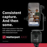 Matterport Axis Gimbal Estabilizador para cámara de teléfono Inteligente - Soporte Giratorio motorizado para escaneos fotográficos 3D 360 Profesionales para teléfonos iPhone y Android