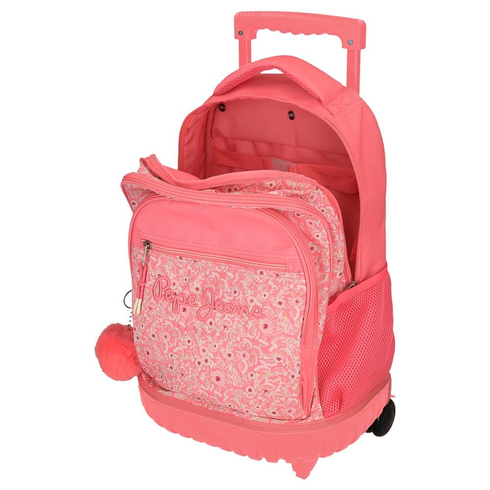 Pepe Jeans Nahid Mochila Compact 2 Ruedas Rosa 32x43x21 cms Poliéster by Joumma Bags