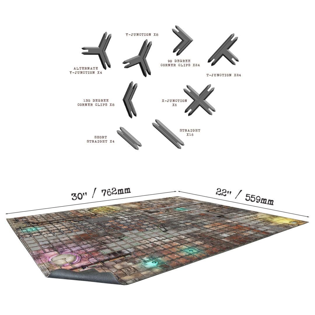 Battle Systems Terreno de Ciencia ficción - Terreno Espacial Modular 3D de 28 mm Juegos de Guerra y Juegos de rol - Modelos de construcción de Varios Niveles Impresos a Todo Color 3D