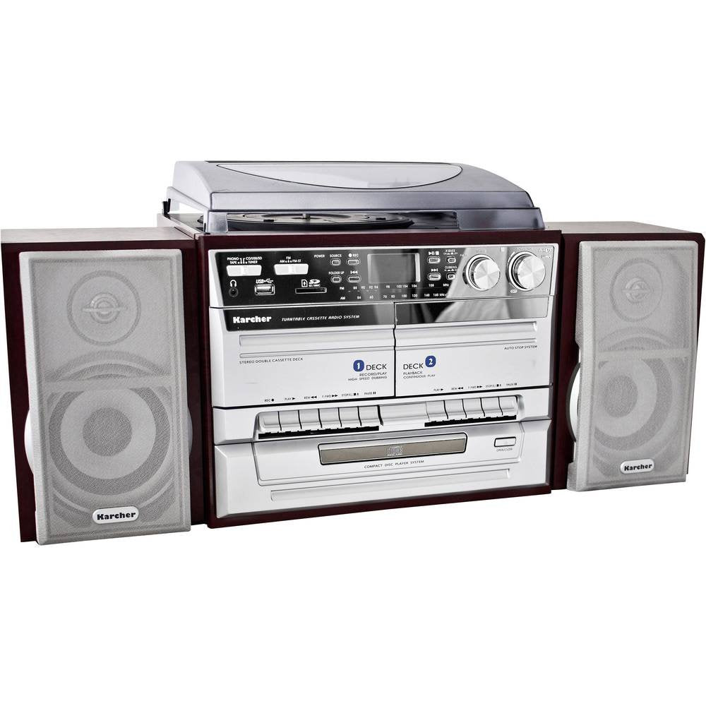 Kärcher KA 320 - Minicadena con Reproductor de CD, Doble pletina, Tocadiscos, (Importado de Alemania)