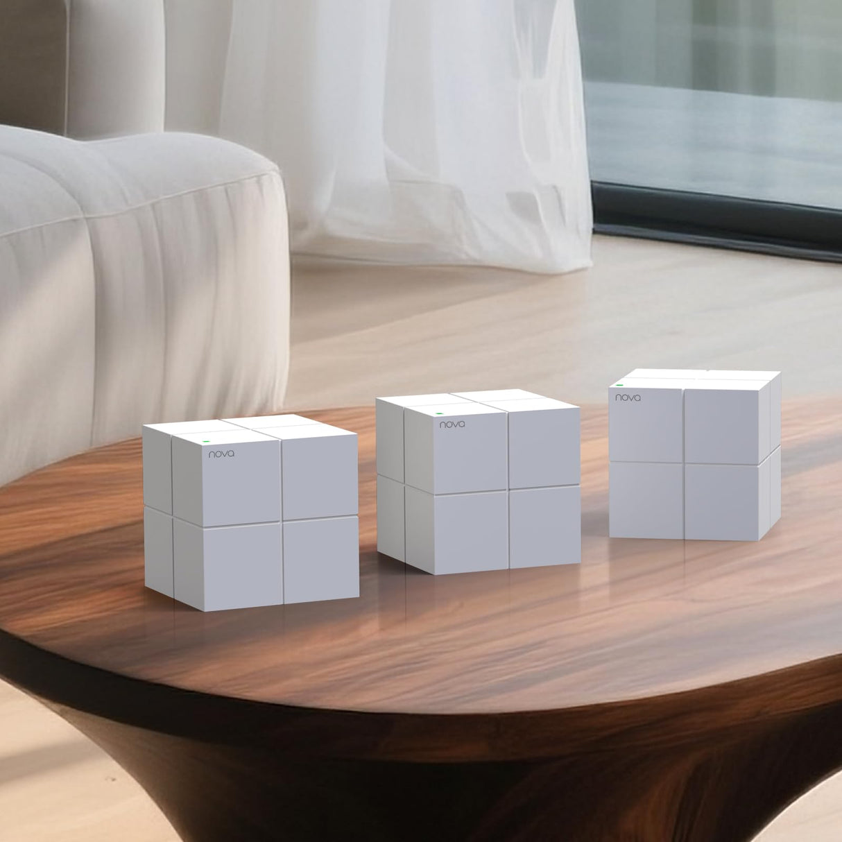 Tenda Nova MW6 Mesh Router Sistema WiFi de Red en Malla (Dual Band hasta 500 metros, Mu-MIMO, 2 Puertos Gigabit, Plug and Play, Funciona con Alexa, sustituye tu Repetidor de Red Tradicional) Pack 3