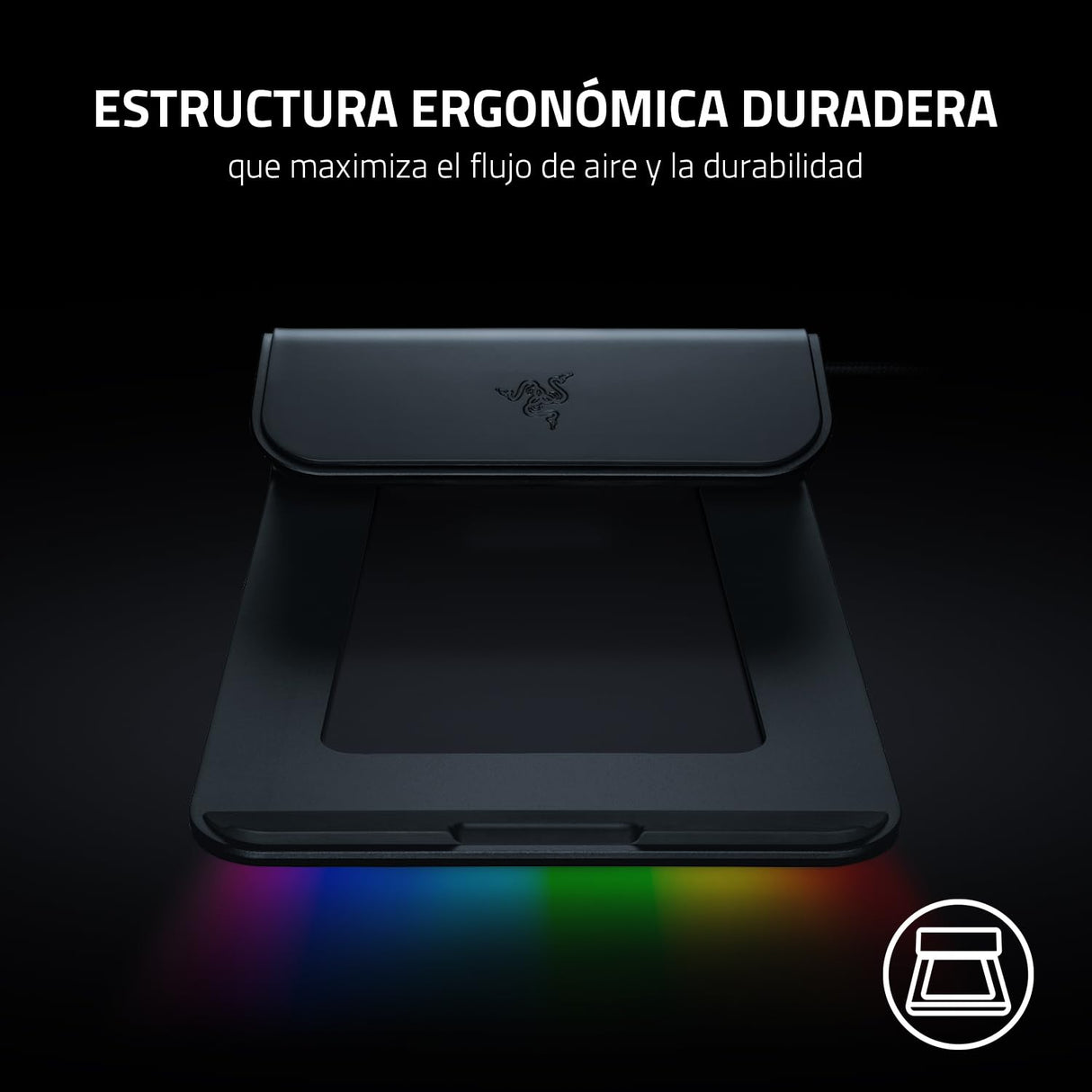 Razer Laptop Stand Chroma V2 - Soporte para Ordenador portátil con iluminación RGB Chroma (Hub USB 3.0 con 3 Puertos, ángulo de inclinación de 18 Grados, Aluminio y diseño ergonómico)