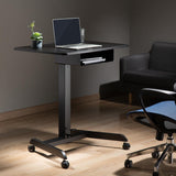 Maclean MC-903B Mesa para Portátil Regulable en Altura con Ruedas y un Cajón | Escritorio para Trabajar de Pie y Sentado | Altura Regulable hasta máx. 113cm, máx. 8 Kilos
