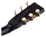 Ortega Guitars Guitarra resonadora para zurdos – Americana Series – electroacústica con barra de labios – caoba con acabado negro satinado desgastado negro (RRG40CE-DBK-L)