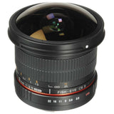 Samyang F1121906101 - Objetivo fotográfico DSLR para Sony E (Distancia Focal Fija 8mm, Apertura f/3.5-22 UMC, Ojo de Pez, CSII), Negro