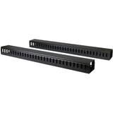 StarTech.com Canaleta para Cables Vertical con Lengüetas, Panel de Gestión de Cables Vertical, Guía Pasacables 40U para Montaje en Rack 40U, Conducto para Cables de 1,8 m (2x 91 cm) (CMVER40UF)