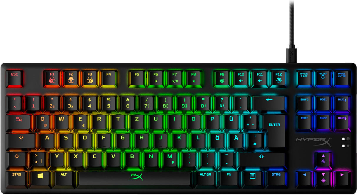 HyperX Alloy Origins Core – Teclado mecánico para juegos RGB, Tenkeyless, interruptores HyperX Red (QWERTZ)