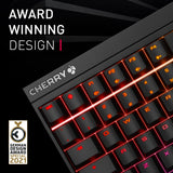 CHERRY MX 2.0S, Teclado Gaming Mecánico con Iluminación RGB, Disposición Alemania (QWERTZ), Con Cable, Diseñado en Alemania, Switches MX2A RED, Negro