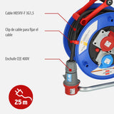 Brennenstuhl Enrollacables de obra industrial Garant CEE IP44 (30m de cable en negro, plástico especial, uso en obras y uso permanente en exteriores, fabricado en alemania)