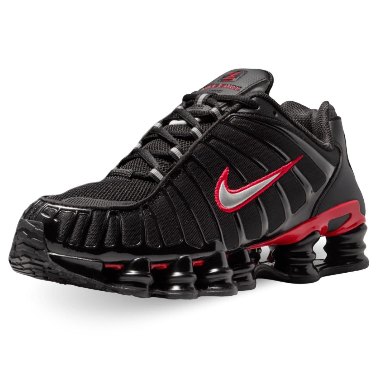 Nike Shox TL, Sneaker Hombre, Black Metallic Silver University Red, 44 EU