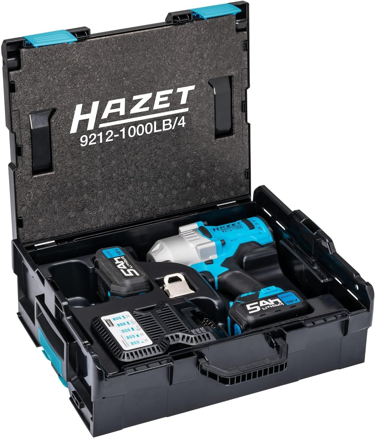 Hazet Llave de impacto inalámbrica 9212-1000LB/4, Herramienta para aflojar y apretar/apretar componentes, Par de apriete máximo: 1400 Nm, Mando cuadrado macizo de 12,5 mm (1/2 pulgada)