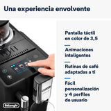 De'Longhi Rivelia EXAM440.35.B, Cafetera Superautomática con Espumador de Leche Manual, Tamaño Compacto, 8 Recetas, Pantalla Táctil a Color, Negro Ónix